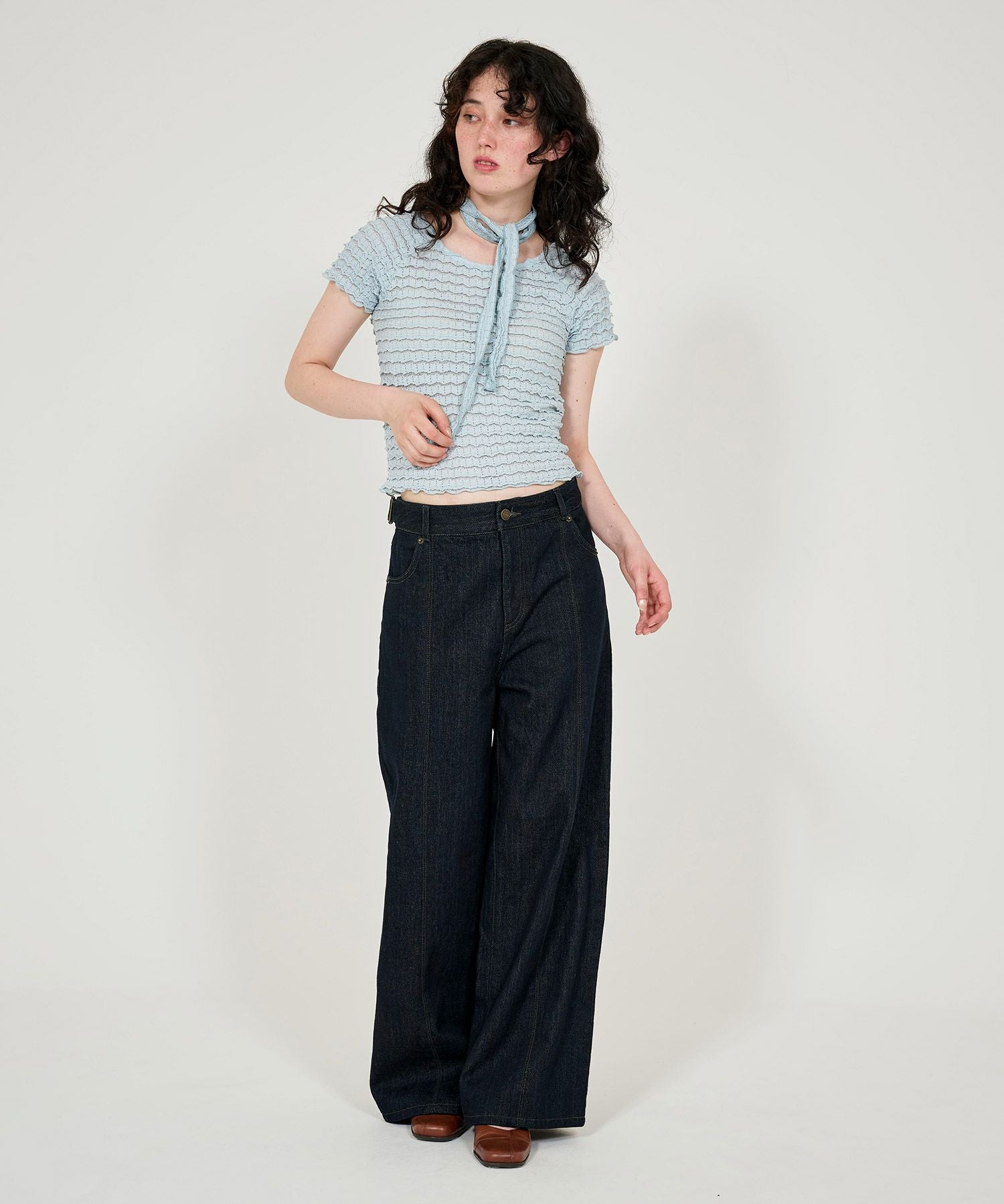 High&Lowウエスト デニムパンツ TINA：JOJUN 全1色｜tnj721-0844【2