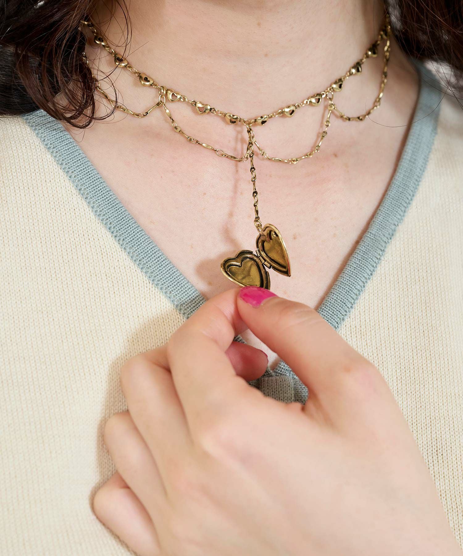 ハート ロケットネックレス TINA：JOJUN 全1色｜tnj925-0848【9