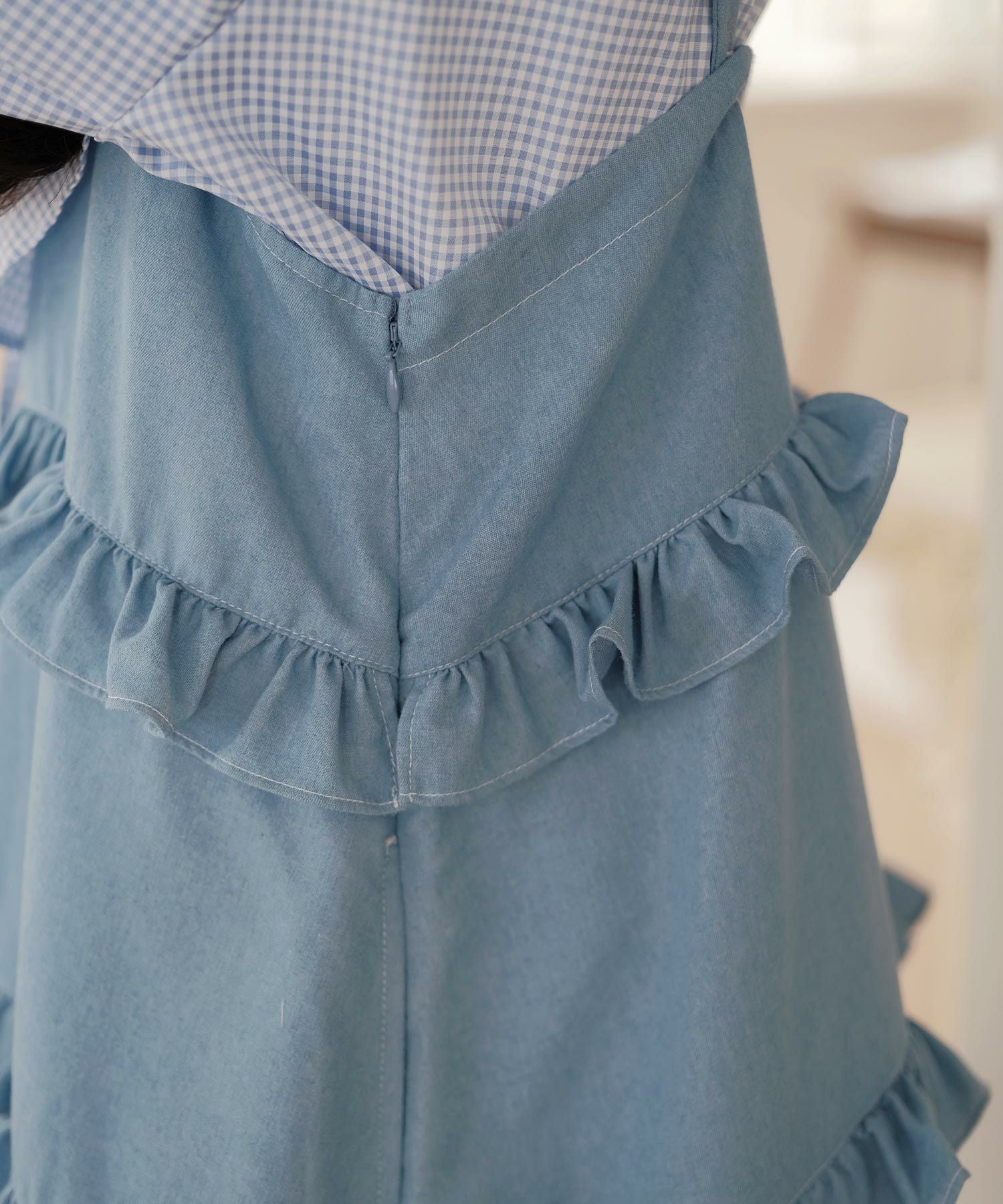 デニム ティアード キャミ ワンピース miolite 全1色｜mio331-0023【1