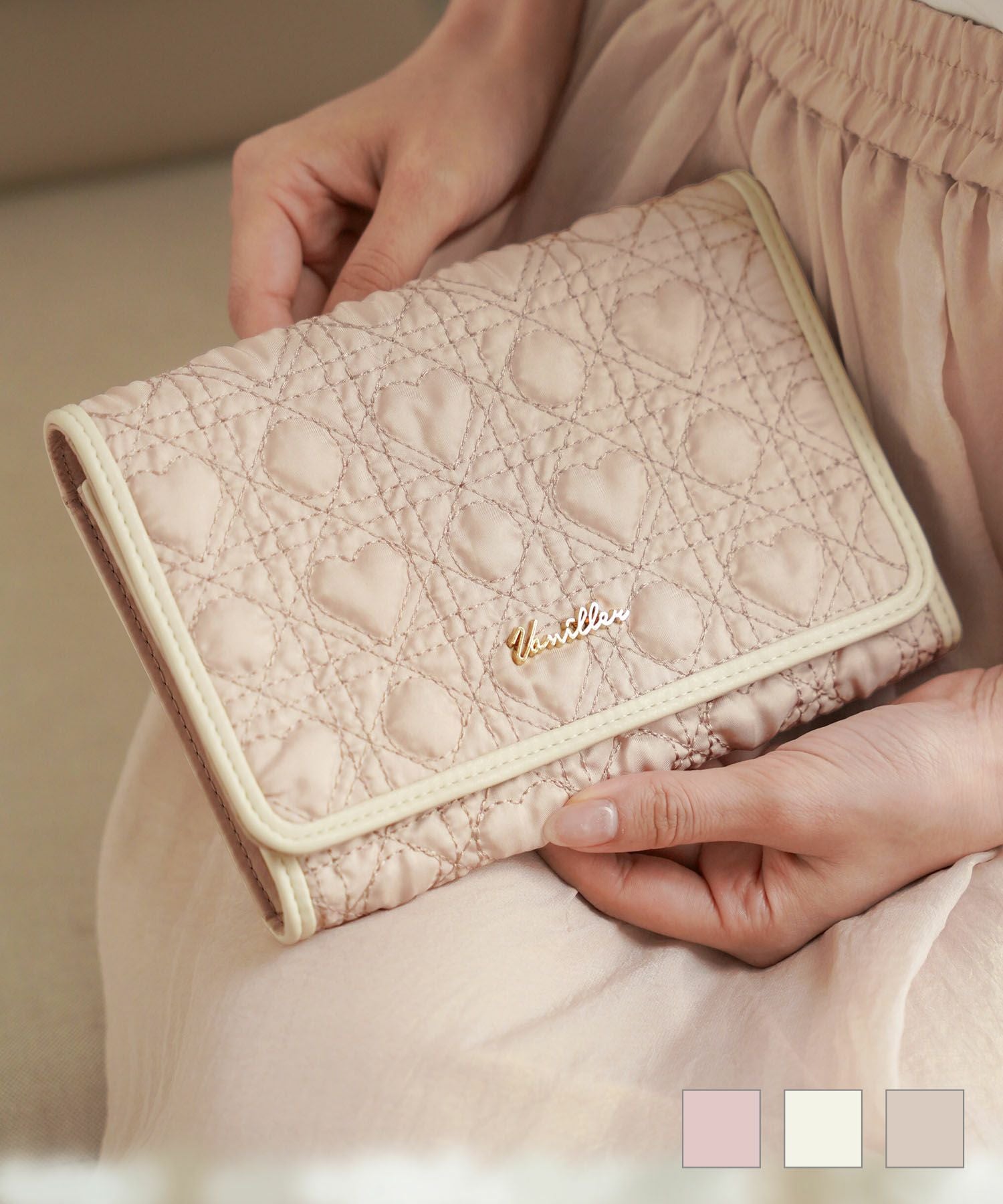 オリジナル ハートキルティング ウォレット ＆ マルチケース le reve