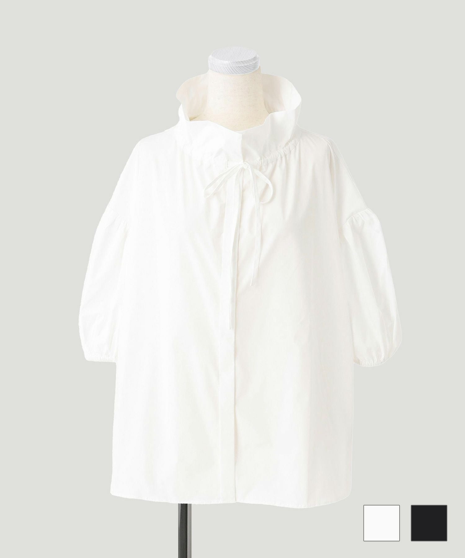 スタンド フリル カラー ブラウス HUIT 全2色｜hit811-0095【1】 - 七