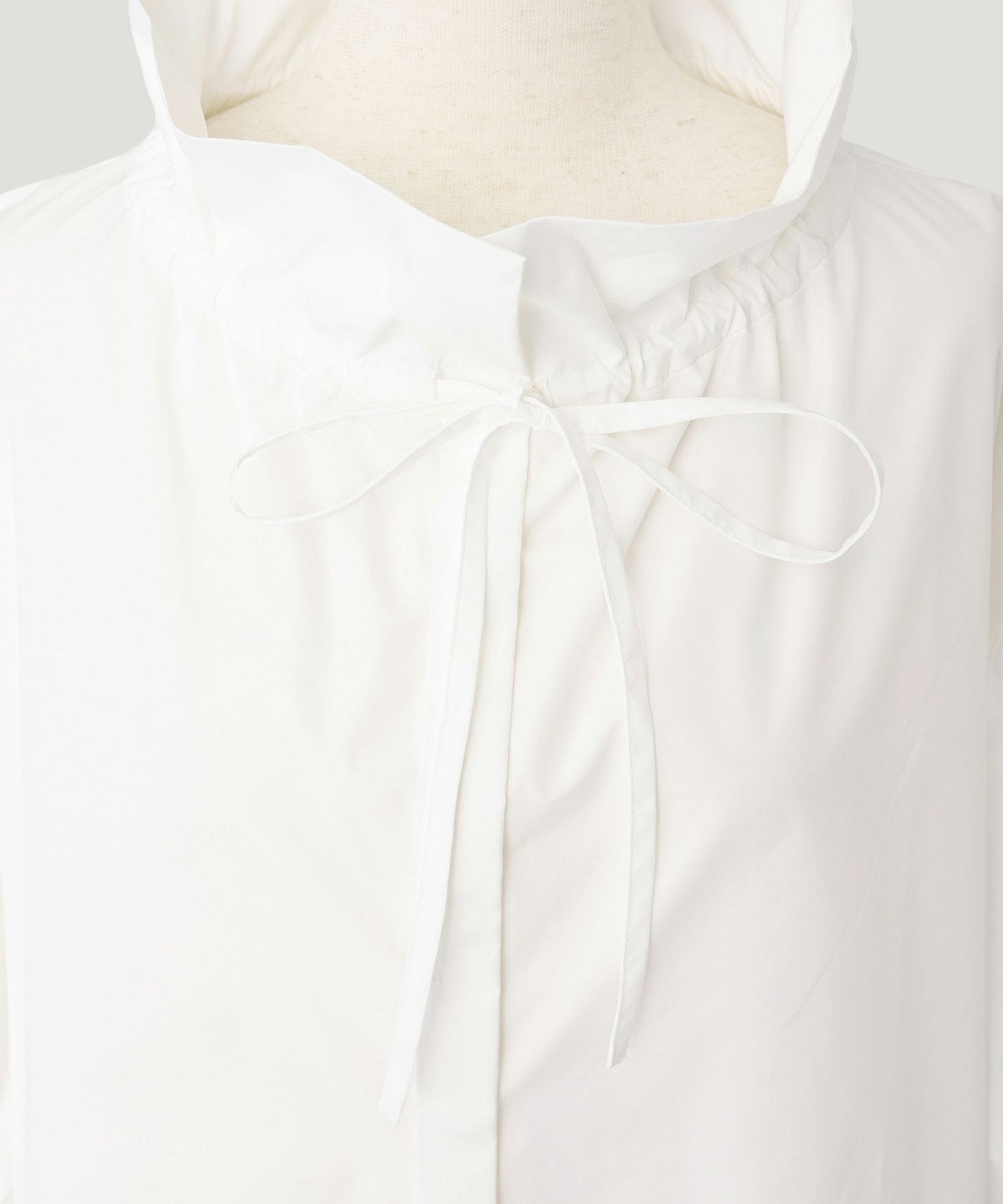 ブラウス/スタンド フリル カラー ブラウス/ホワイト/ブラック/M