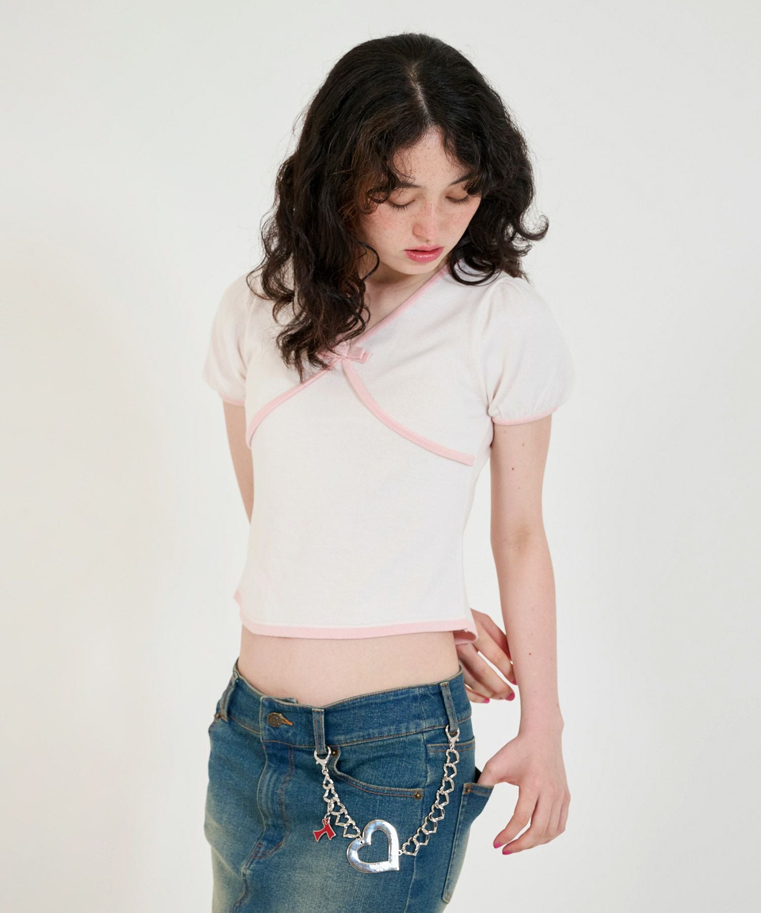 【オシャレ】JohnUNDERCOVER ツートン レイヤード ニット シャツ fit=scale-down,w=1200