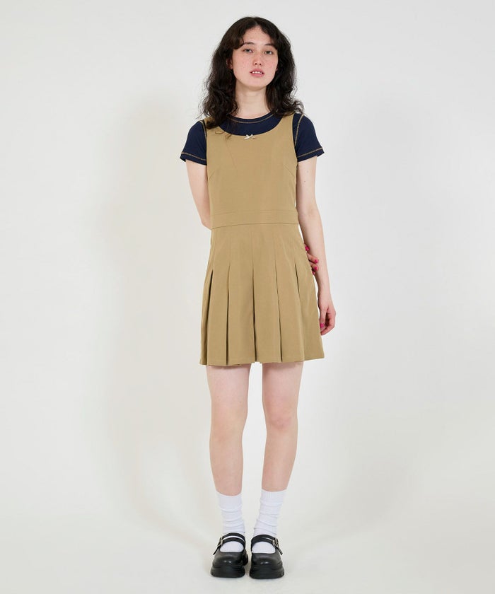 ドレス/ワンピース/ミニ丈/プリーツ