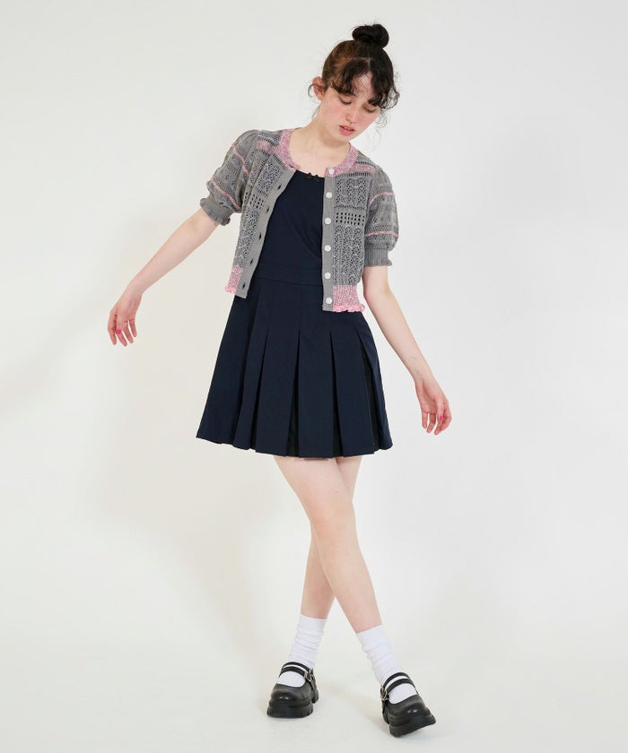 ドレス/ワンピース/ミニ丈/プリーツ