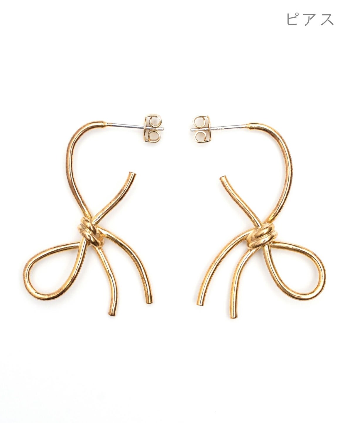 シンプル リボン ピアス イヤリング Simple Ribbon Pierce Earring 真鍮 シルバー925 大人 デザイン シンプル リボン ピアス イヤリング Simple Ribbon Pierce Earring （Liala）