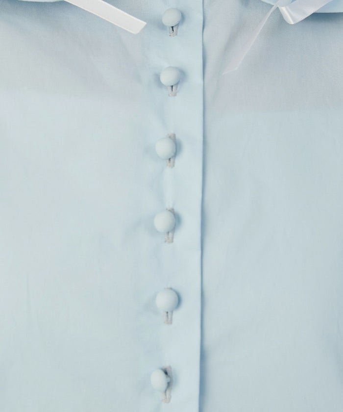 ビックカラー 上品 クラシカル クルミ釦/ホワイト/ライトブルー/ネイビー/M