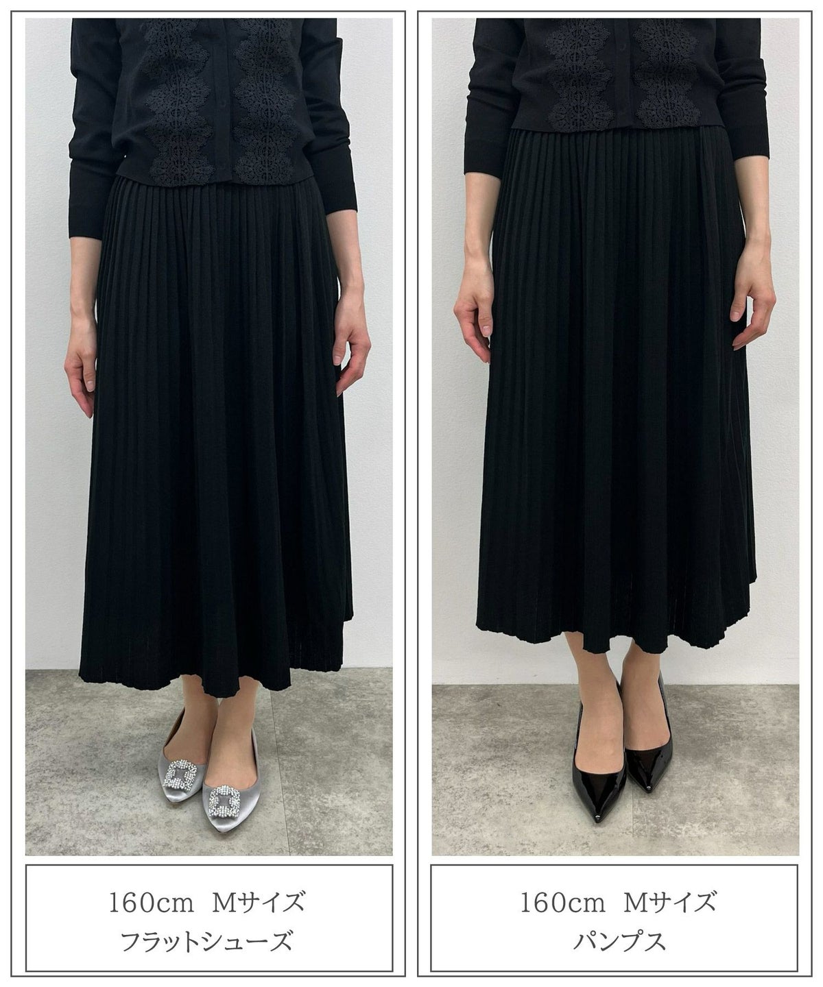 スカート/プリーツ/サマーニット/スカート/ライト杢グレー/ベージュ/ピンクベージュ/ブラック/S/M