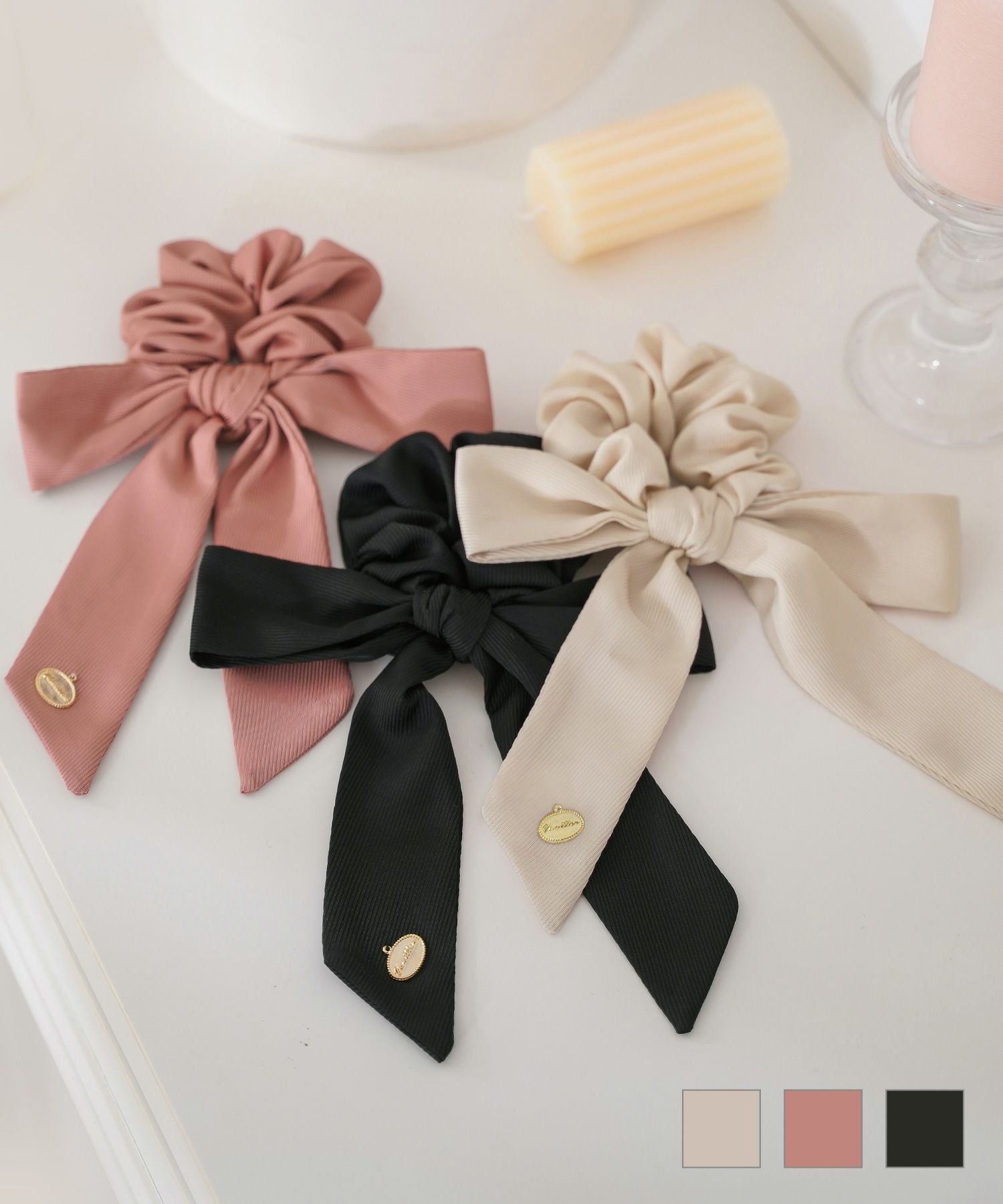 vaniller オリジナルチャーム付き リボン シュシュ le reve vaniller