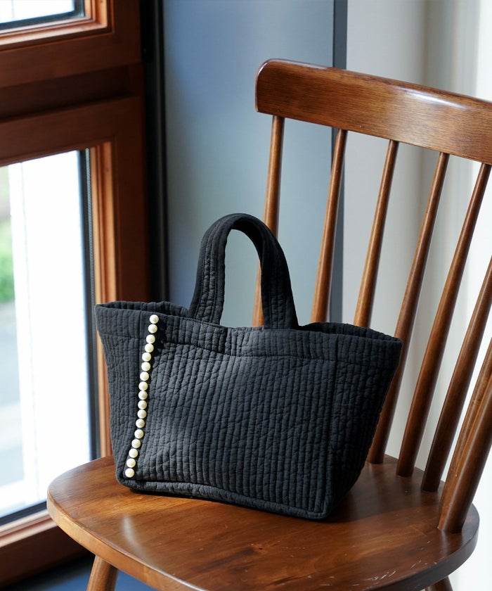 バッグ/パールトリム/ヌビバッグ/ミニ/チャコール/ブラック/アイボリー/グレー/フリー