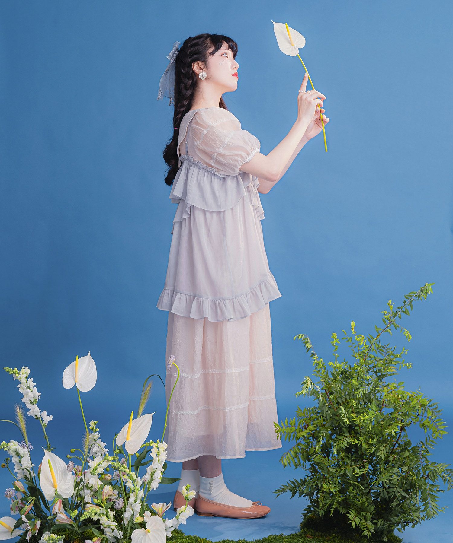 フリル キャミ チュニック miolite 全2色｜mio831-0051【1】 - 半袖