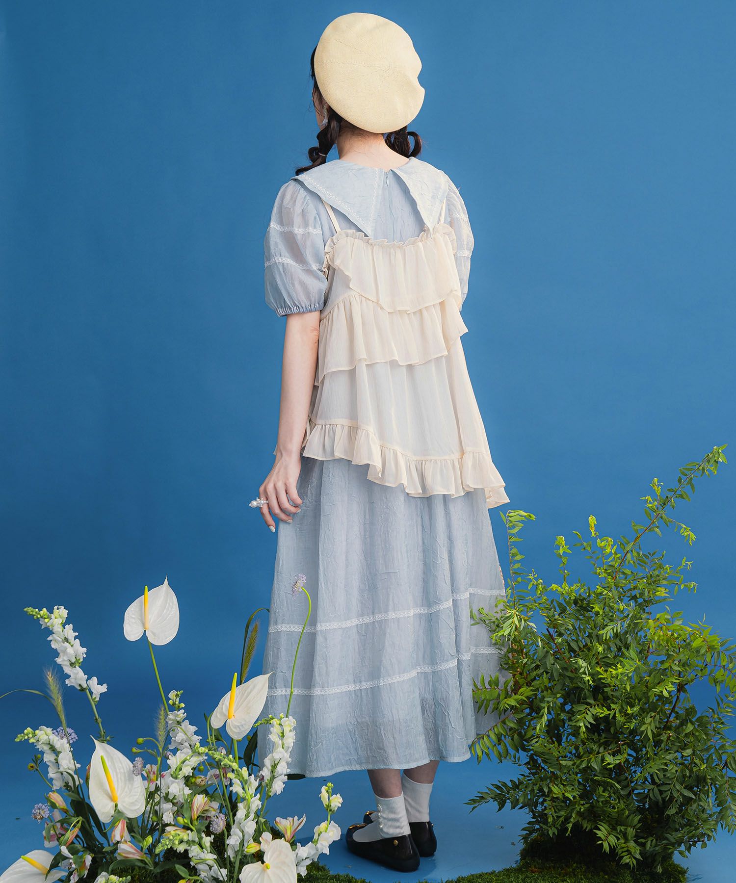 フリル キャミ チュニック miolite 全2色｜mio831-0051【1】 - 半袖