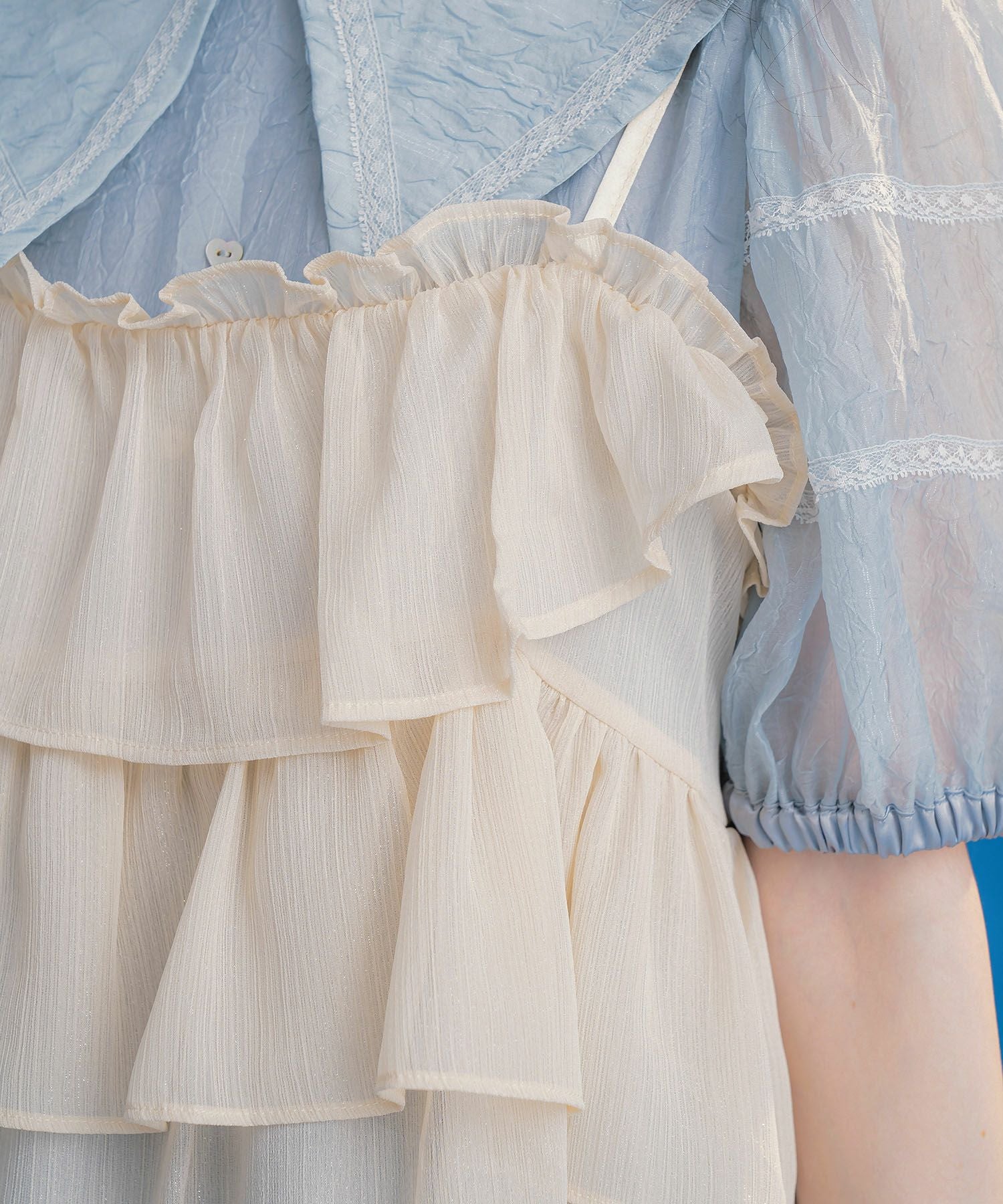 フリル キャミ チュニック miolite 全2色｜mio831-0051【1】 - 半袖