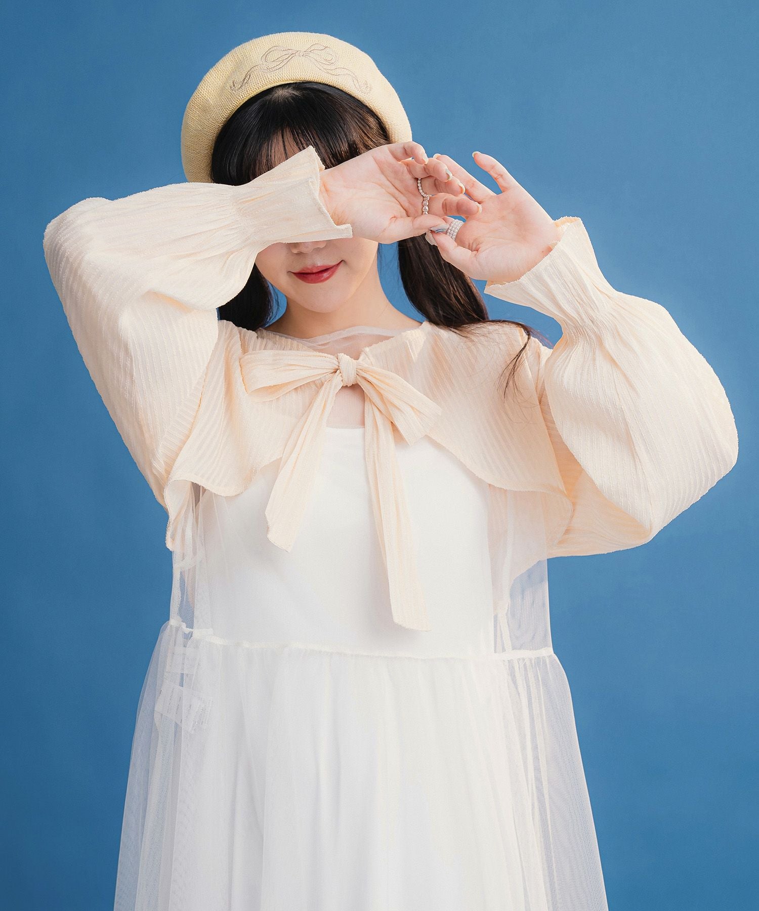 フロント リボン ボレロ miolite 全2色｜mio831-0056【1