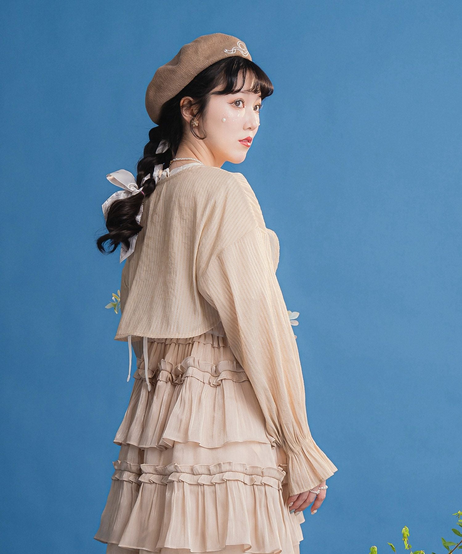 フロント リボン ボレロ miolite 全2色｜mio831-0056【1