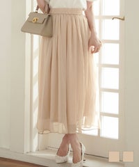 セレクト スカート ボトムス シアー フレア アシメ ギャザー シャイニー シアー スカート le reve vaniller