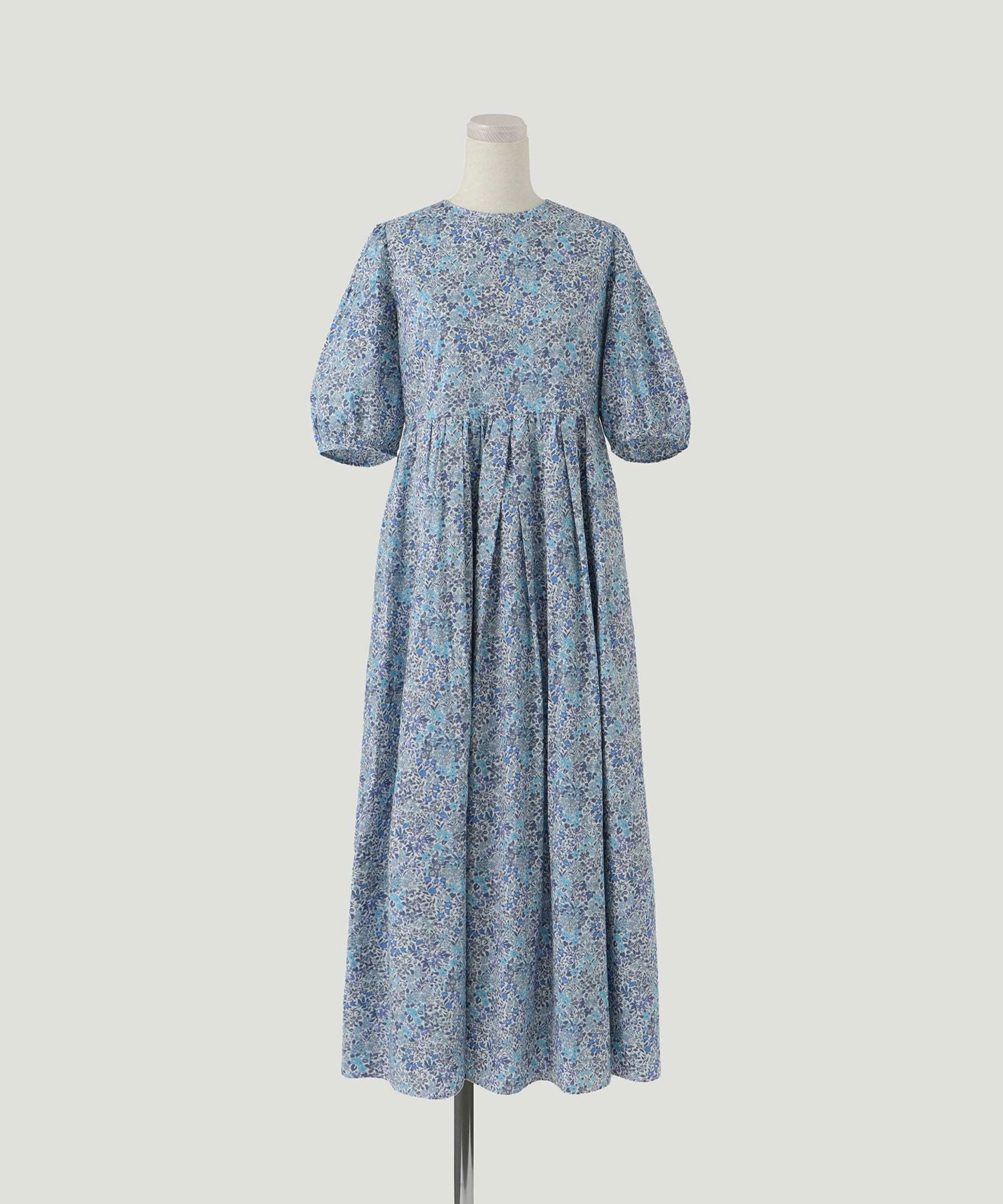 パフスリーブ ロング ワンピース Made with Liberty Fabric HUIT 全2色