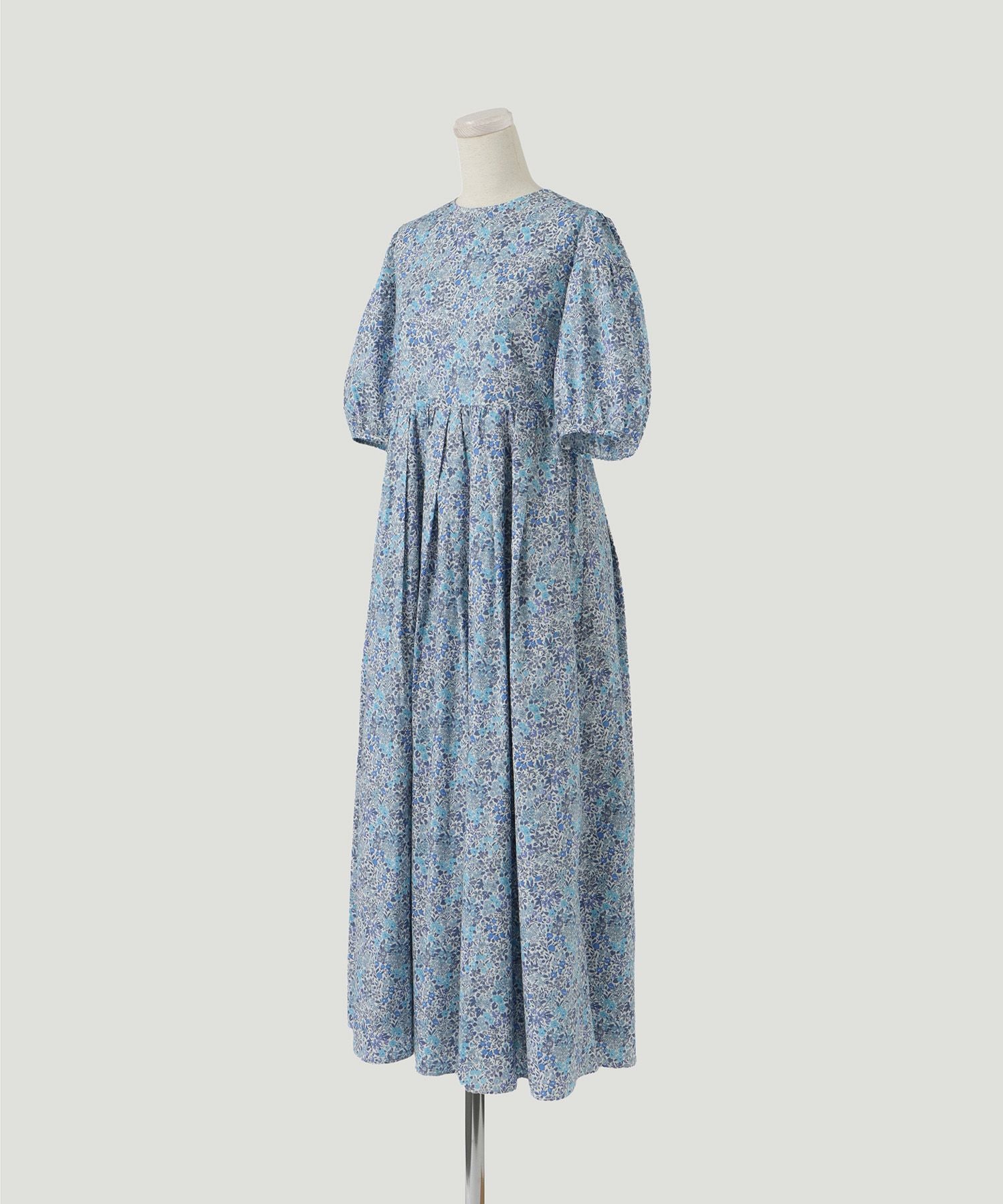 パフスリーブ ロング ワンピース Made with Liberty Fabric HUIT 全2色
