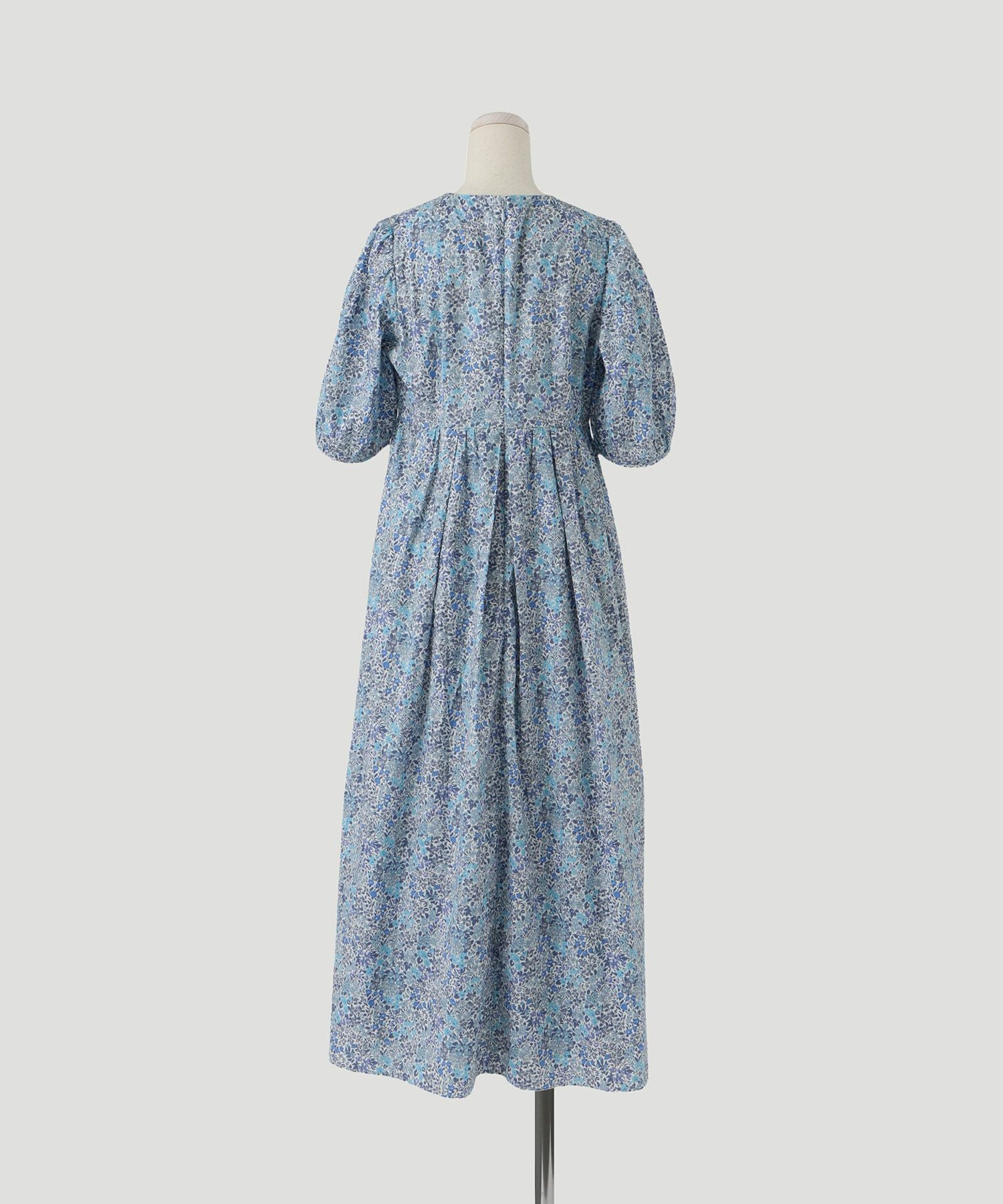 パフスリーブ ロング ワンピース Made with Liberty Fabric HUIT 全2色