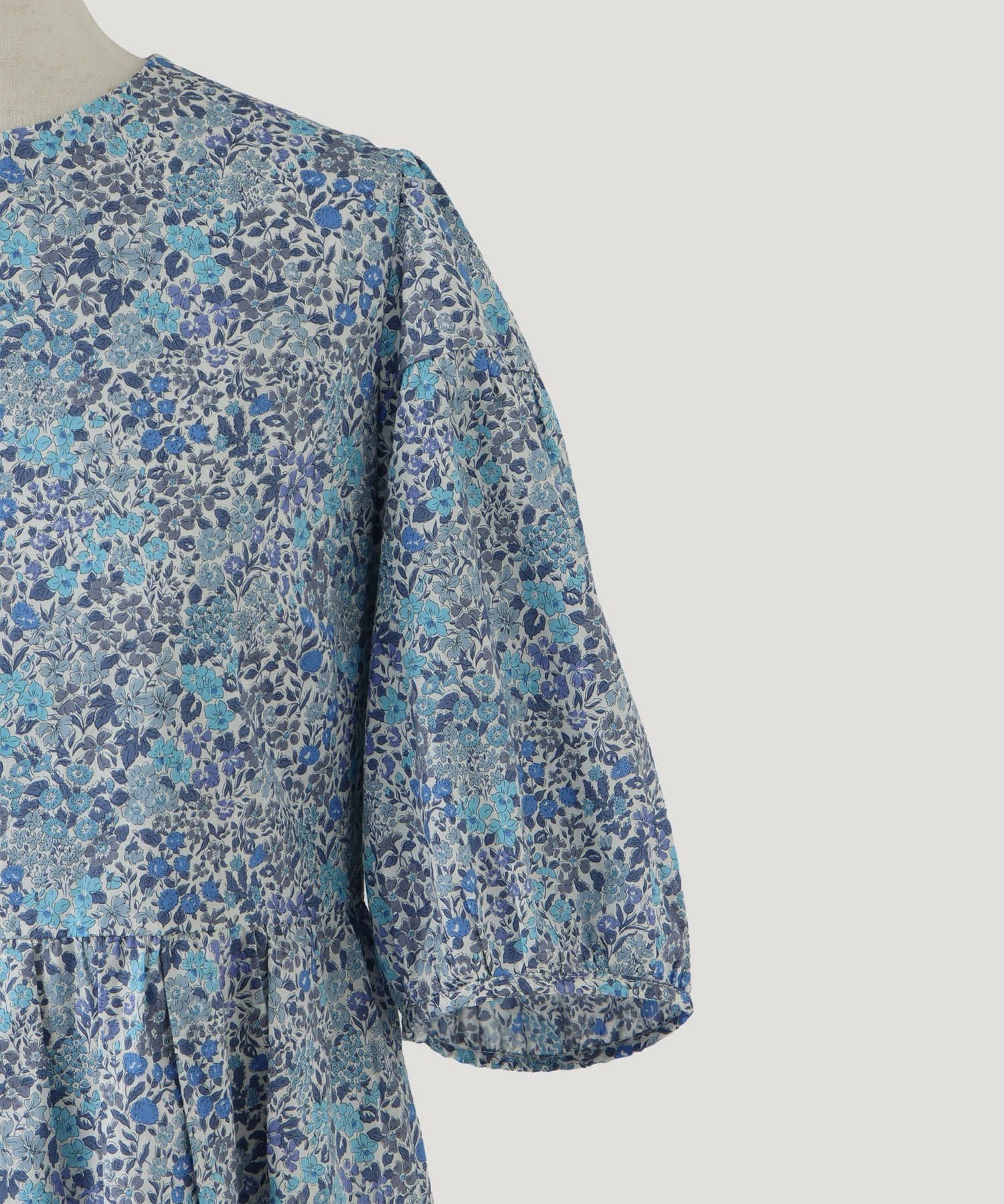パフスリーブ ロング ワンピース Made with Liberty Fabric HUIT 全2色
