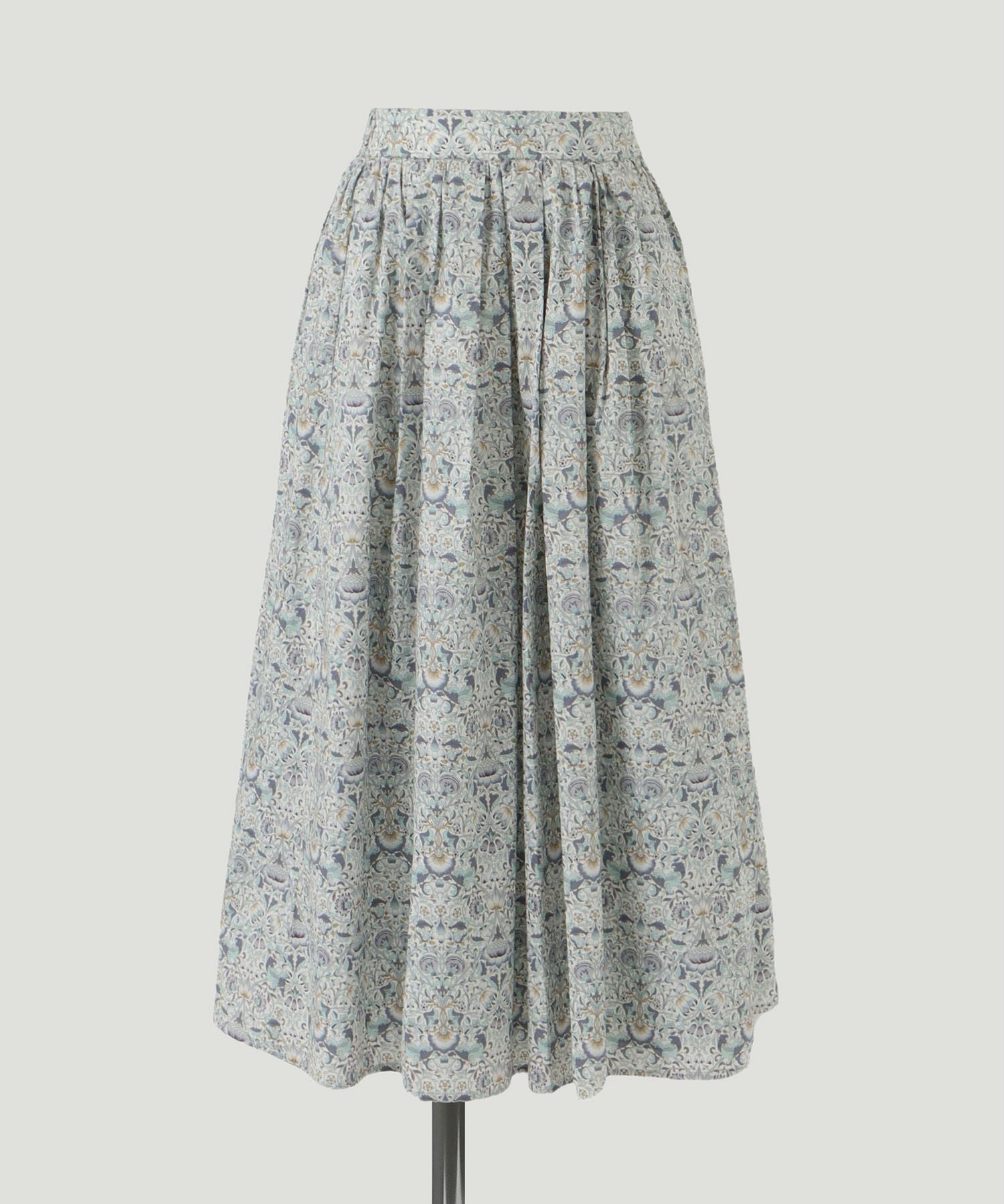 45R 柄入りグレー系フレアスカート タック フレア スカート Made with Liberty Fabric HUIT 全2色｜hit611