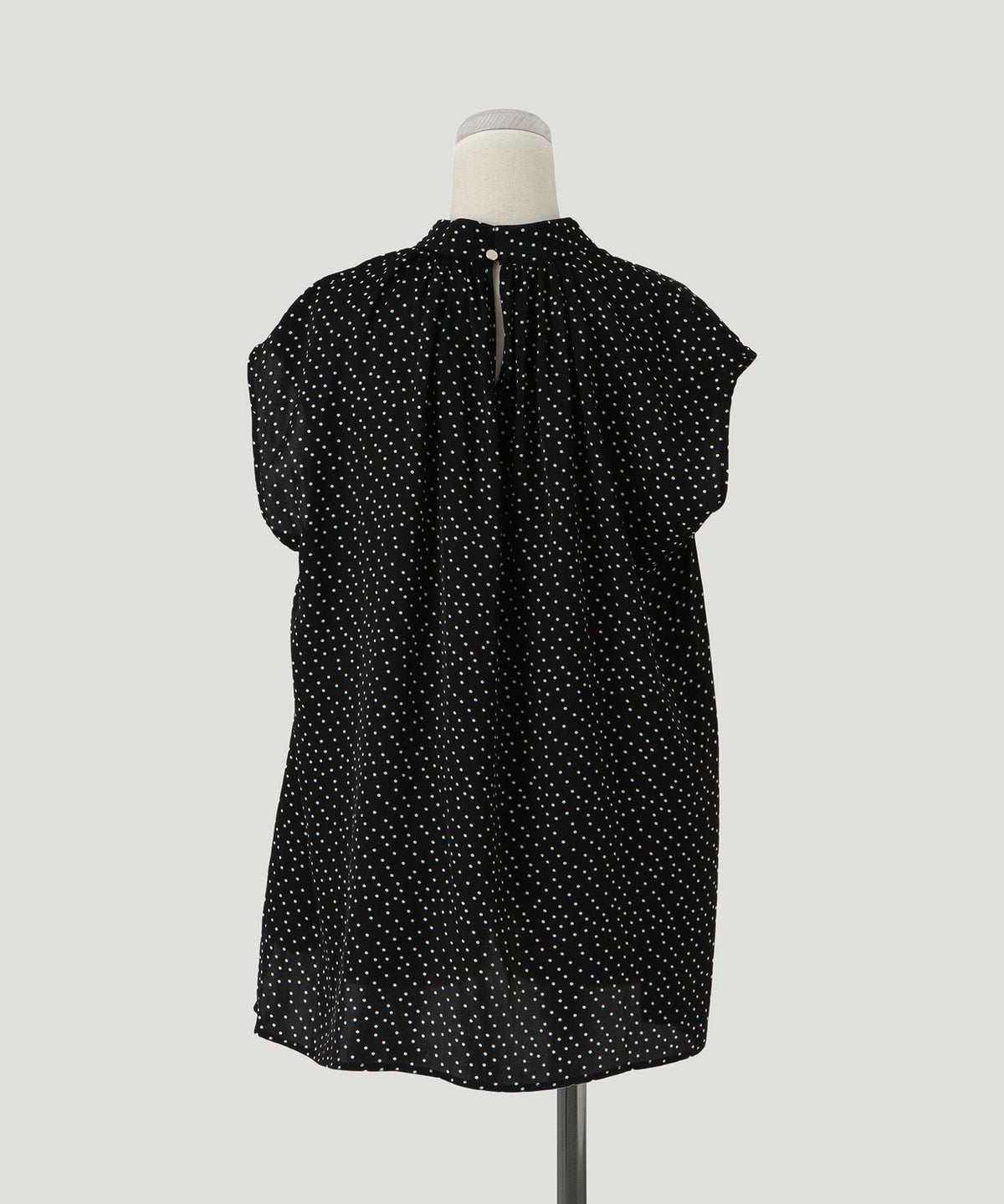 トップス/セレクト/ドット/サテン/ブラウス/ホワイト/ブラック/M