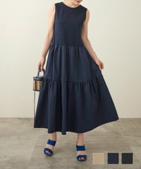バックVリボン ノースリ ティアード ワンピース Liala×PG
