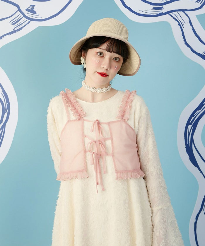 チャーム スリット つば広 夏/アイボリー/ベージュ/F