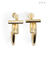 T フープ ピアス イヤリング T Hoop Pierce Earring