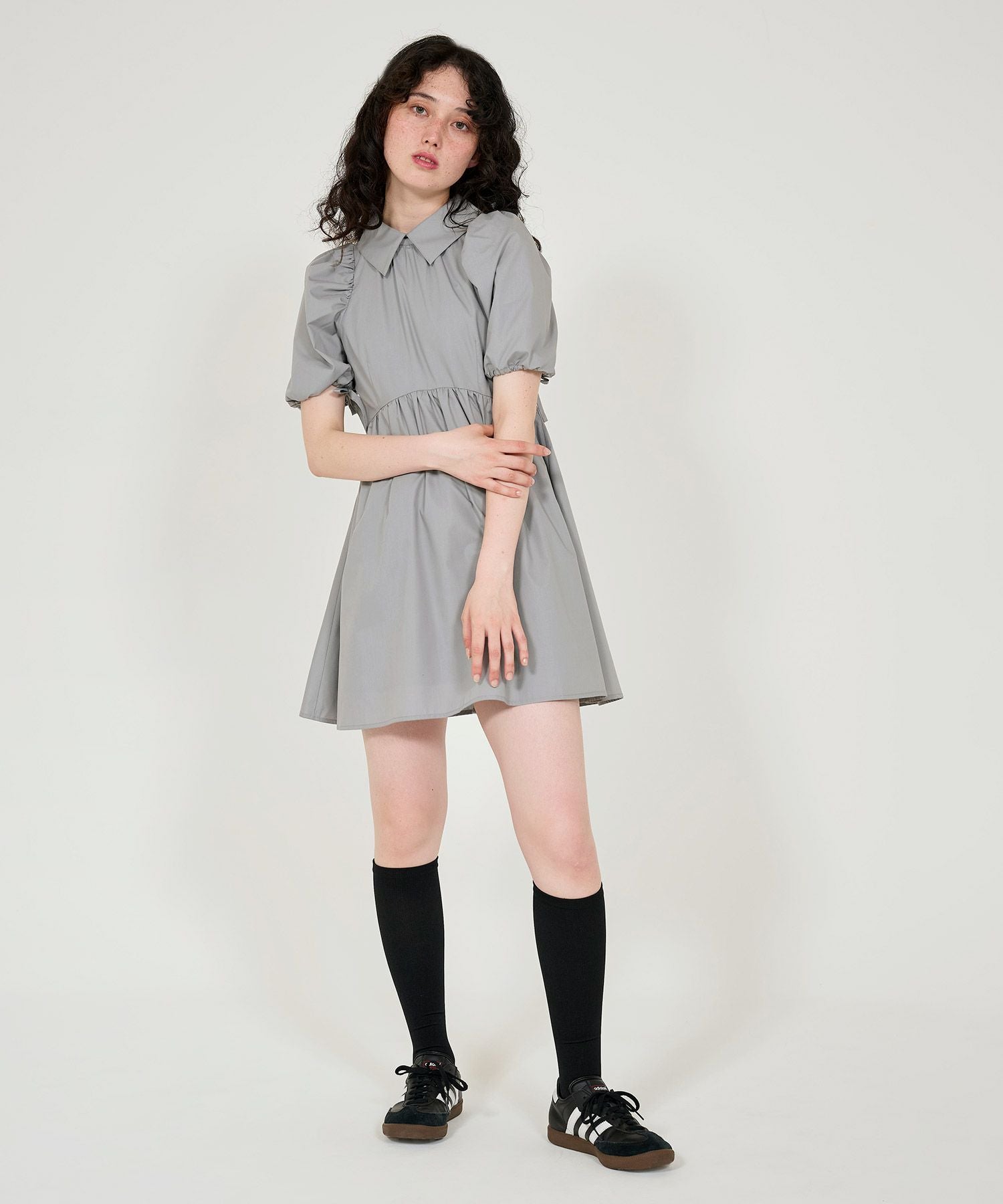 GWSALE ボリュームスリーブ ミニ丈ワンピース TINA：JOJUN 全2色
