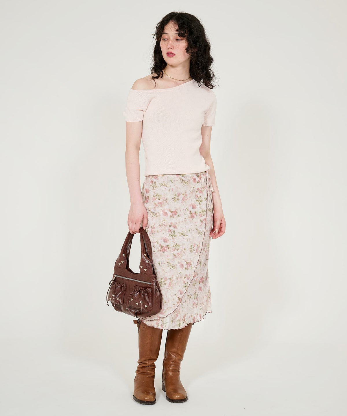 トップス/ニット/半袖/オフショルダー