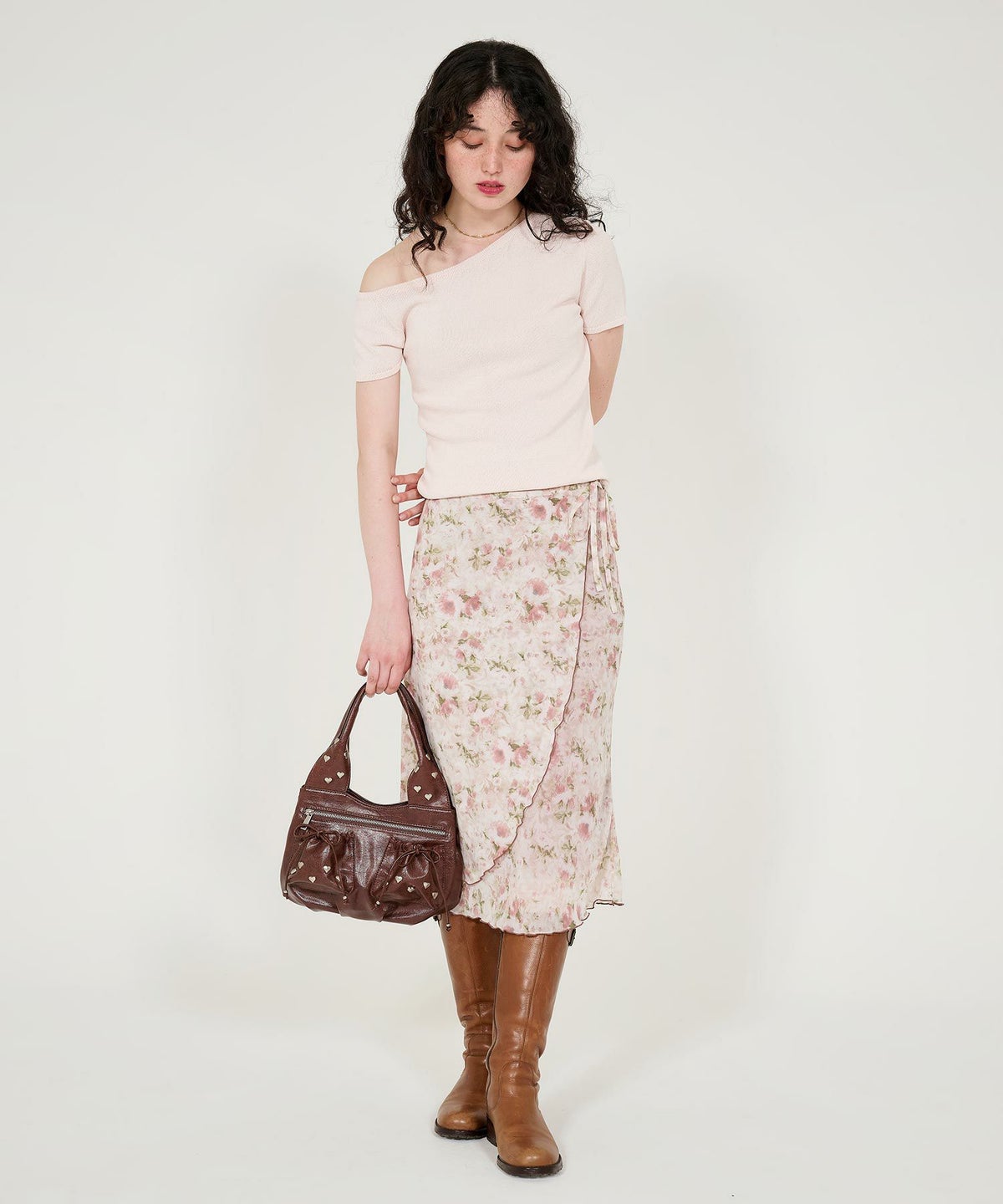 トップス/ニット/半袖/オフショルダー