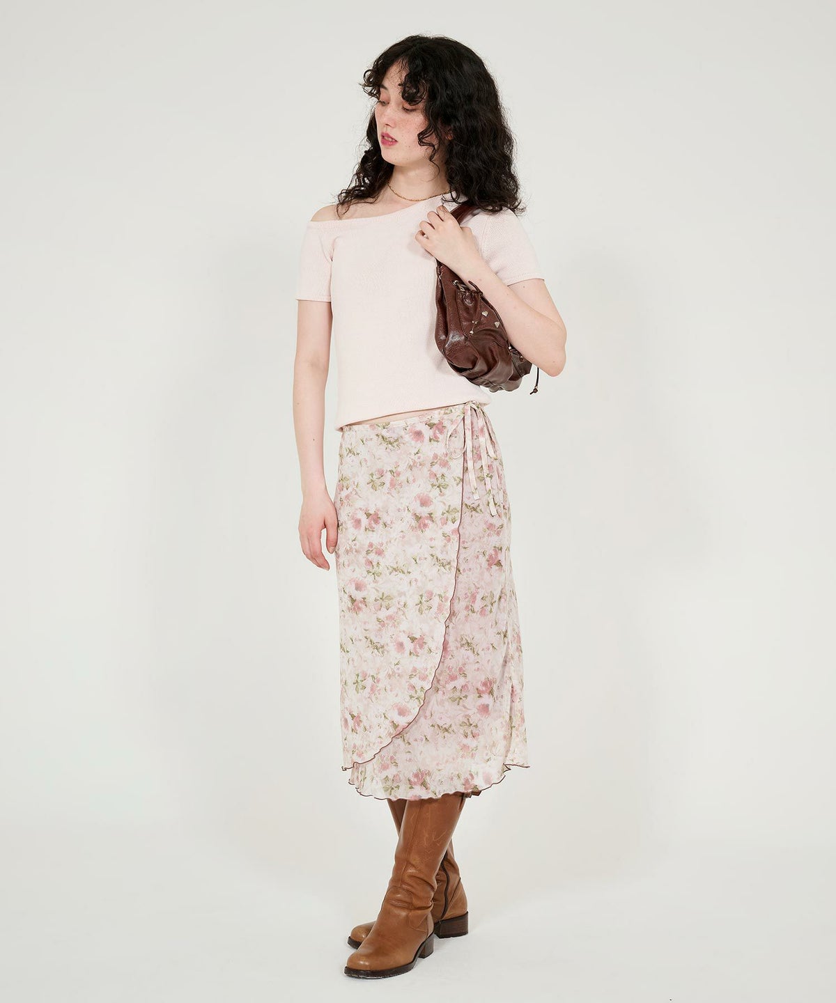 トップス/ニット/半袖/オフショルダー