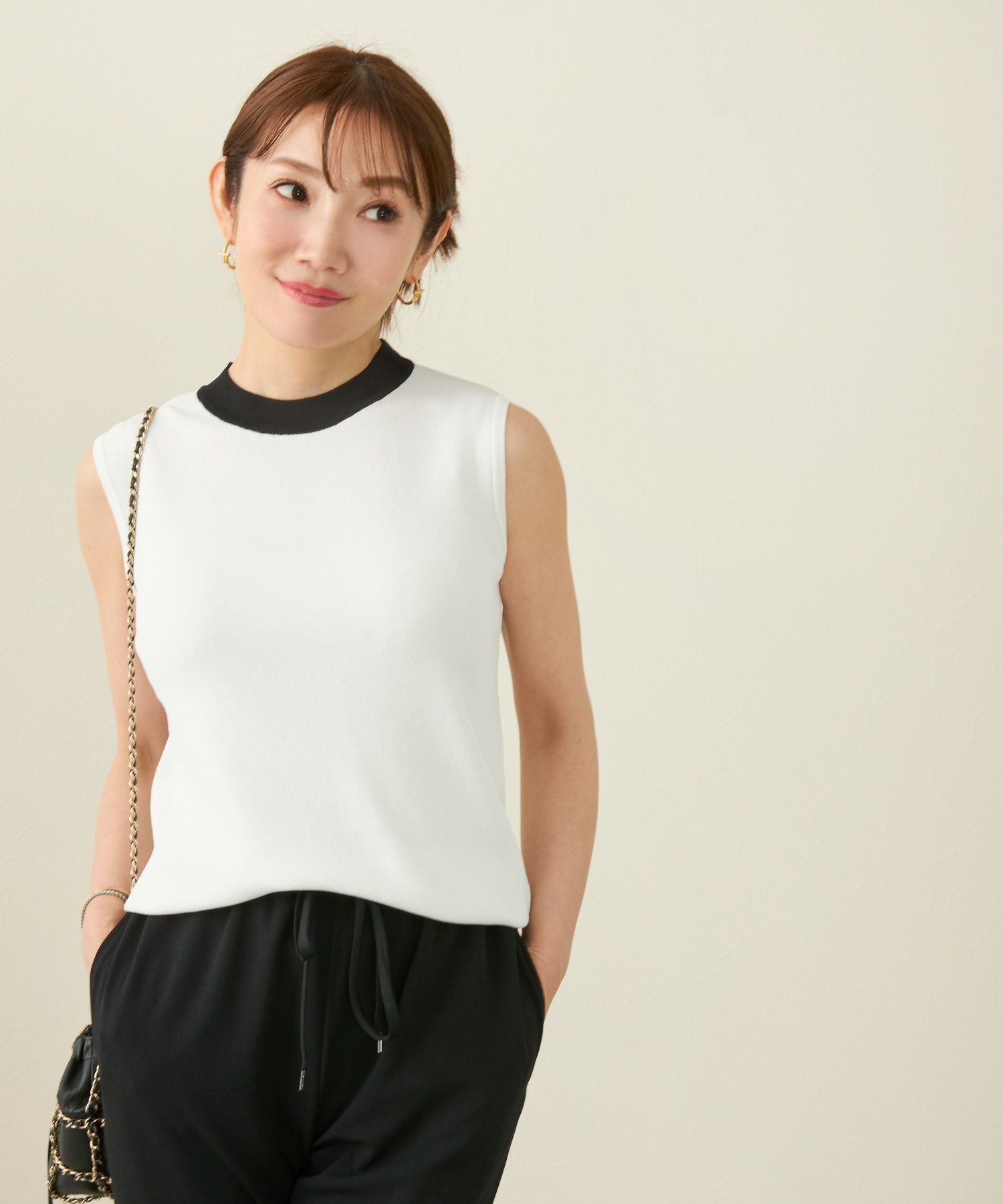 新品未使用タグなし　ルネ　ドット柄　カーディガン　ノースリーブ　アンサンブル ショート丈カーディガンアンサンブル | Knit | TENTO online store