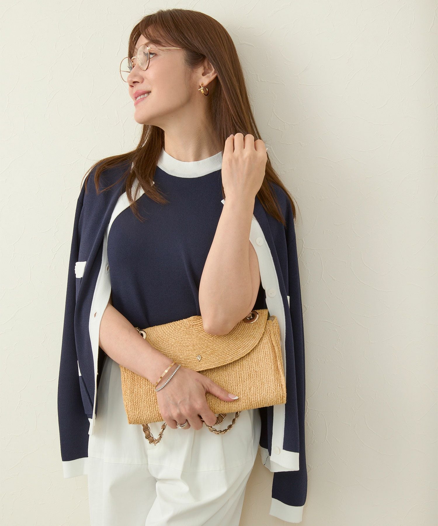 新品未使用タグなし　ルネ　ドット柄　カーディガン　ノースリーブ　アンサンブル ショート丈カーディガンアンサンブル | Knit | TENTO online store