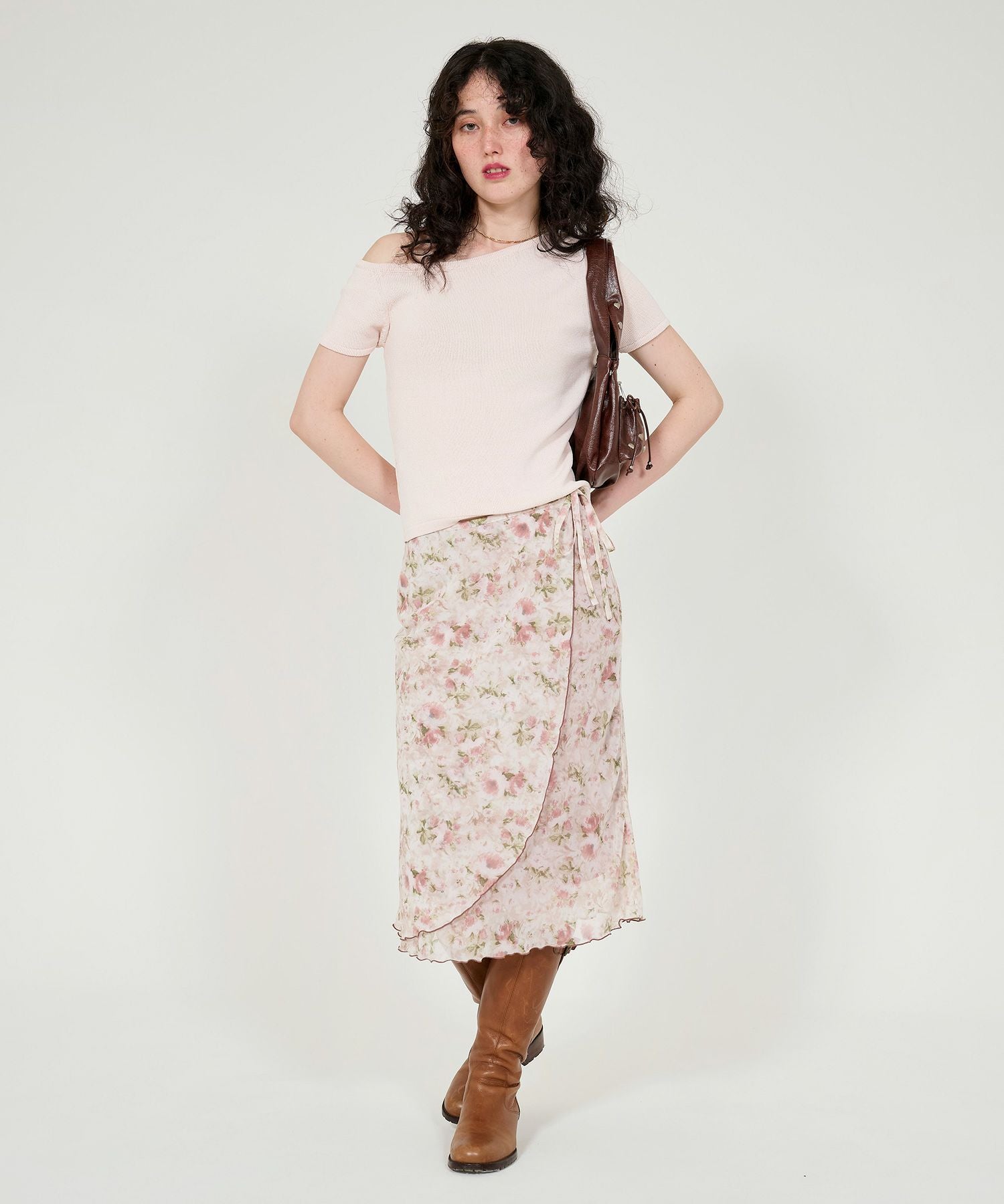 Early-Summer-SALE ラップ風 花柄スカート TINA：JOJUN 全2色｜tnj621