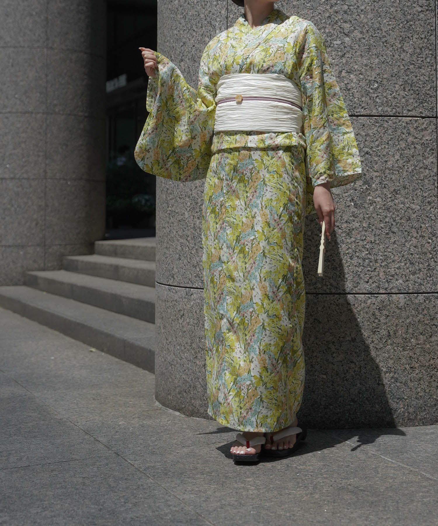 TIME-SALE 浴衣 兵児帯 セット Made with Liberty Fabric HUIT 全2色