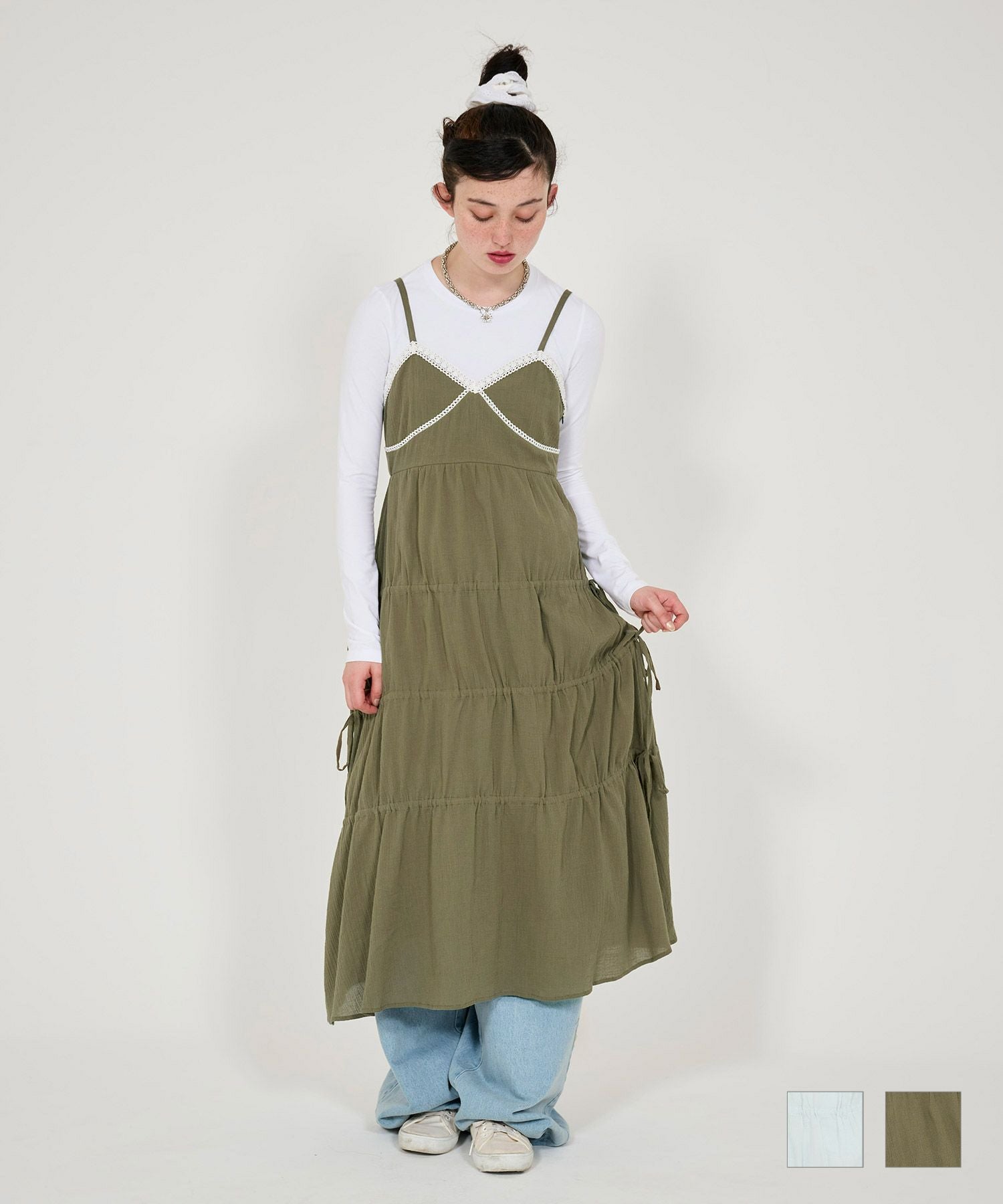 ティアード ドロストキャミワンピース TINA：JOJUN 全2色｜tnj321-0854