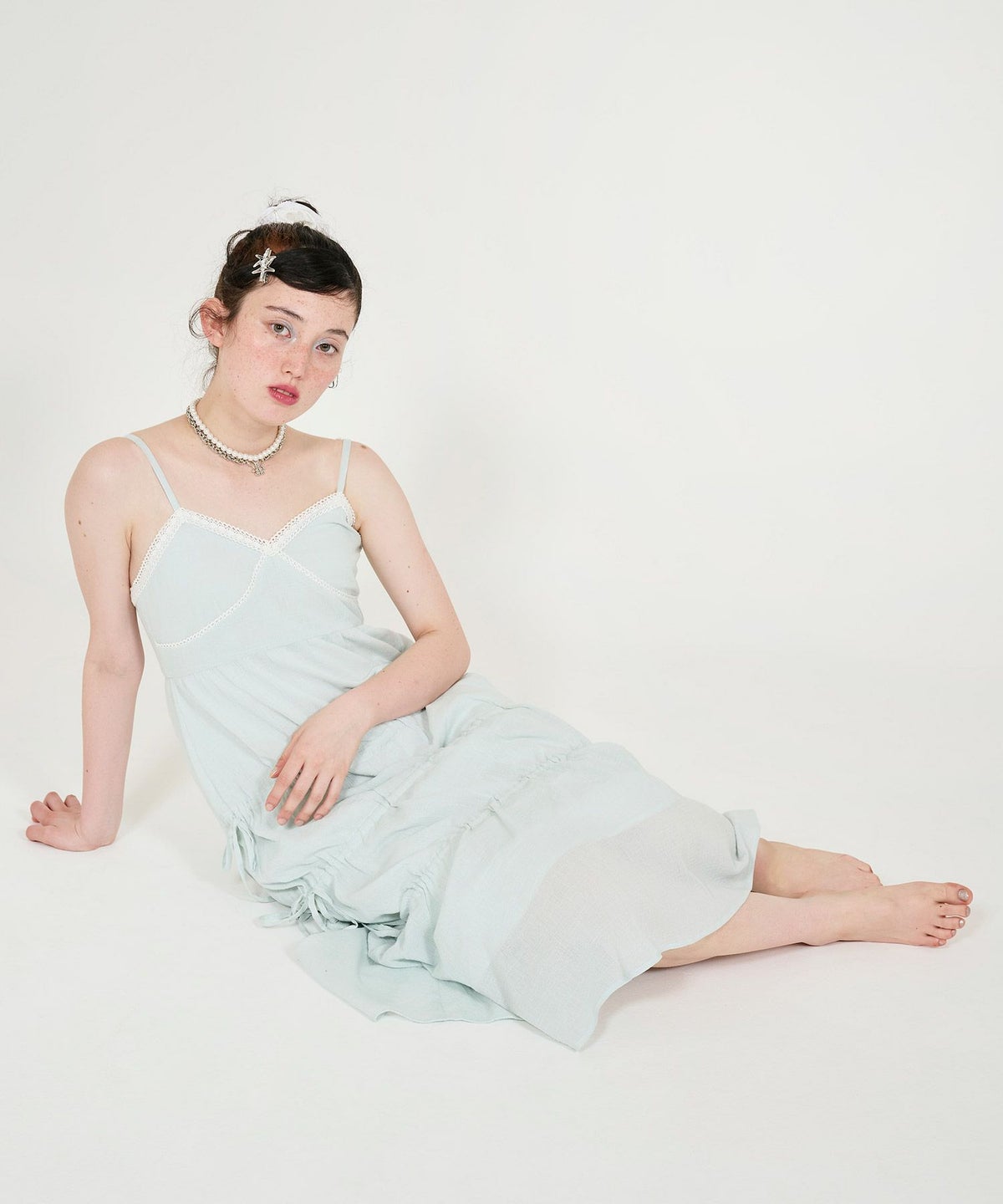 ワンピース/ロング/ドロスト/コットンレース