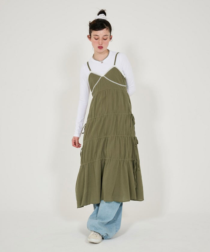 ワンピース/ロング/ドロスト/コットンレース