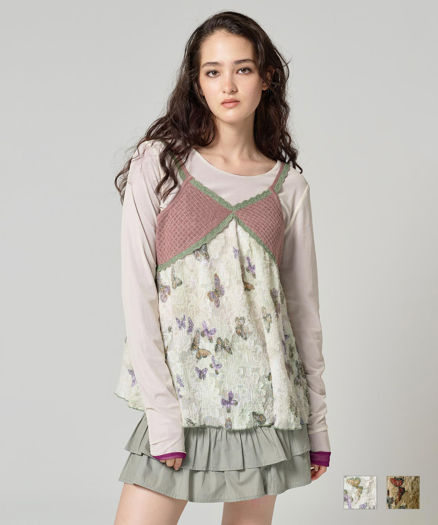 ヴィンテージライク ニットチュニック TINA：JOJUN 全2色｜tnj431-0888