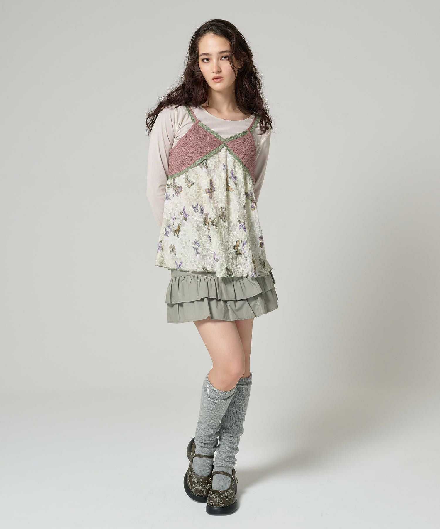 ヴィンテージライク ニットチュニック TINA：JOJUN 全2色｜tnj431-0888