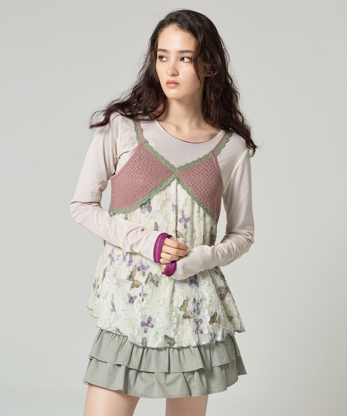 ニット/チュニック/トップス/バタフライ