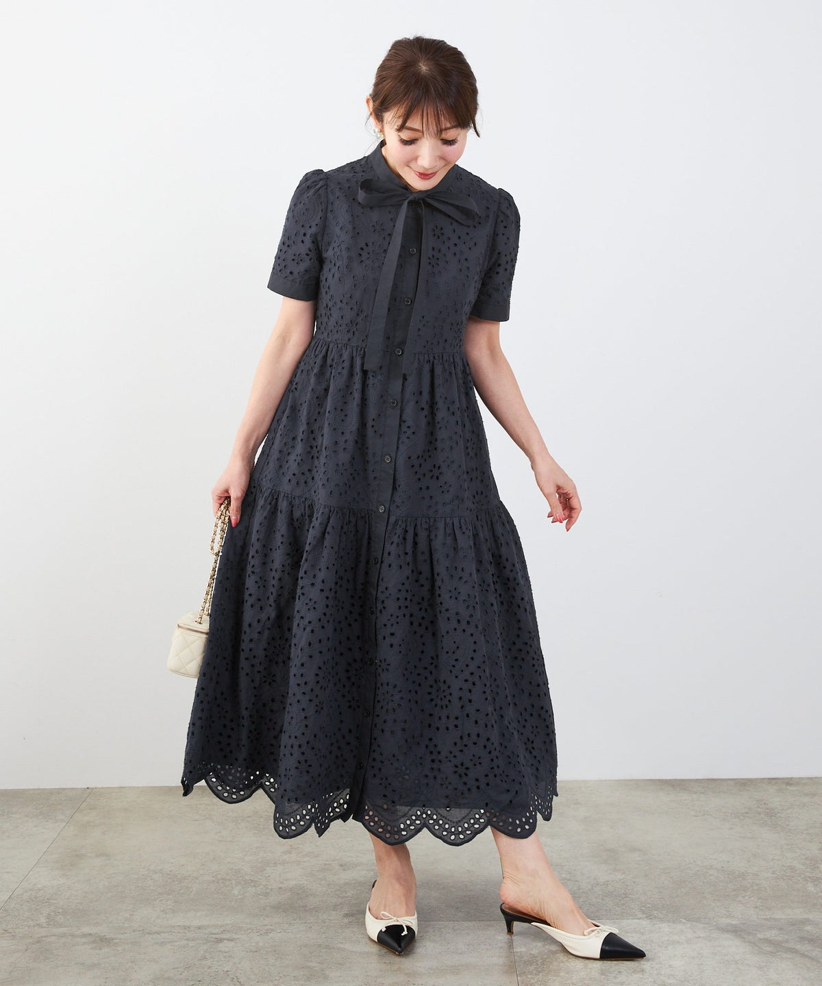 新色追加 手洗い可 上品 きれいめ 白黒 レディース 洗える 春夏 秋 かわいい 大人 ロング ジョイントスペース