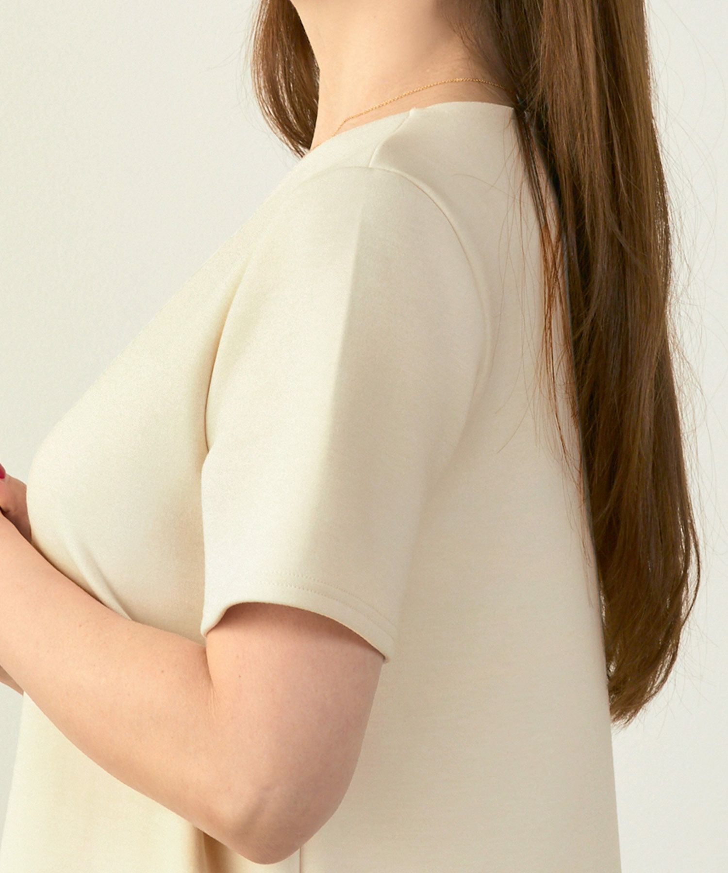 ダンボールニット スカラップヘム ワンピース 半袖 Liala×PG 全4色