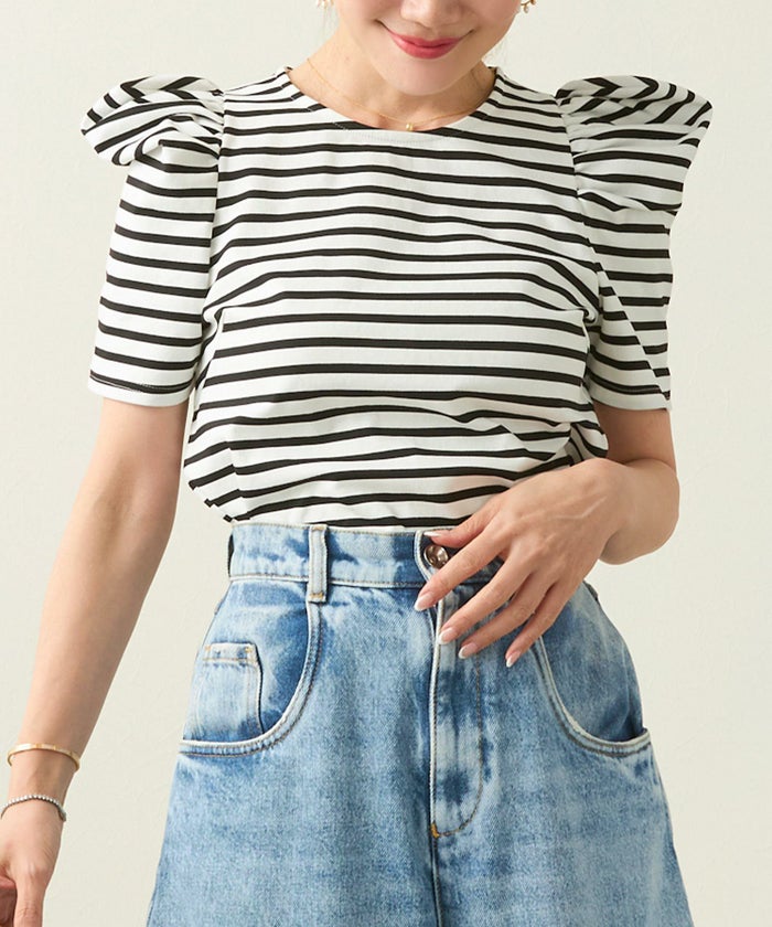 新色追加手洗い可カットソーレディースおしゃれトップス半袖ボーダー柄無地白黒かわいいきれいめ洗濯できる長持ちジョイントスペース