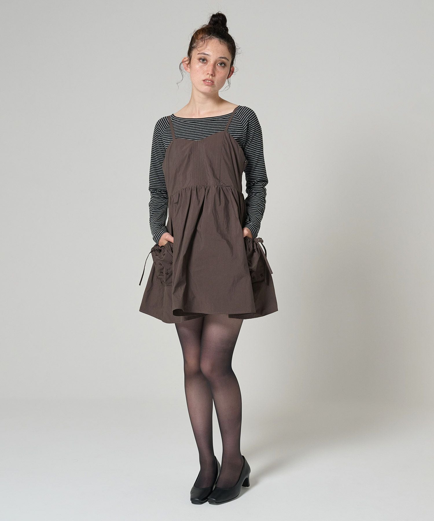 ポケット付き ルーズキャミワンピース TINA：JOJUN 全2色｜tnj331-0899