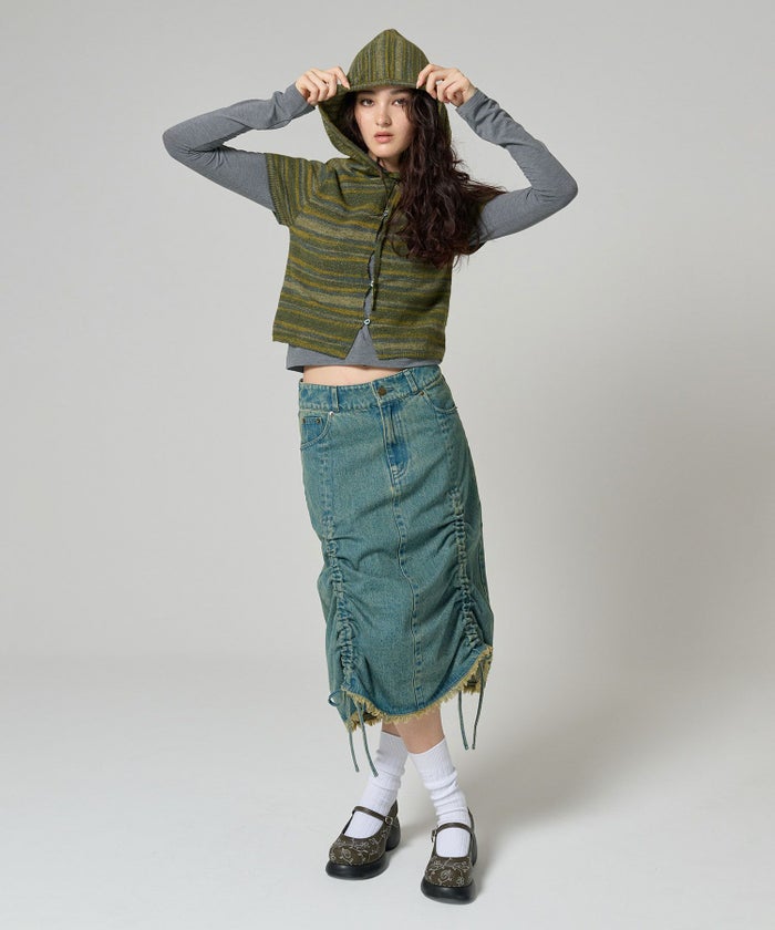 スカート/デニム/ミディ丈スカート