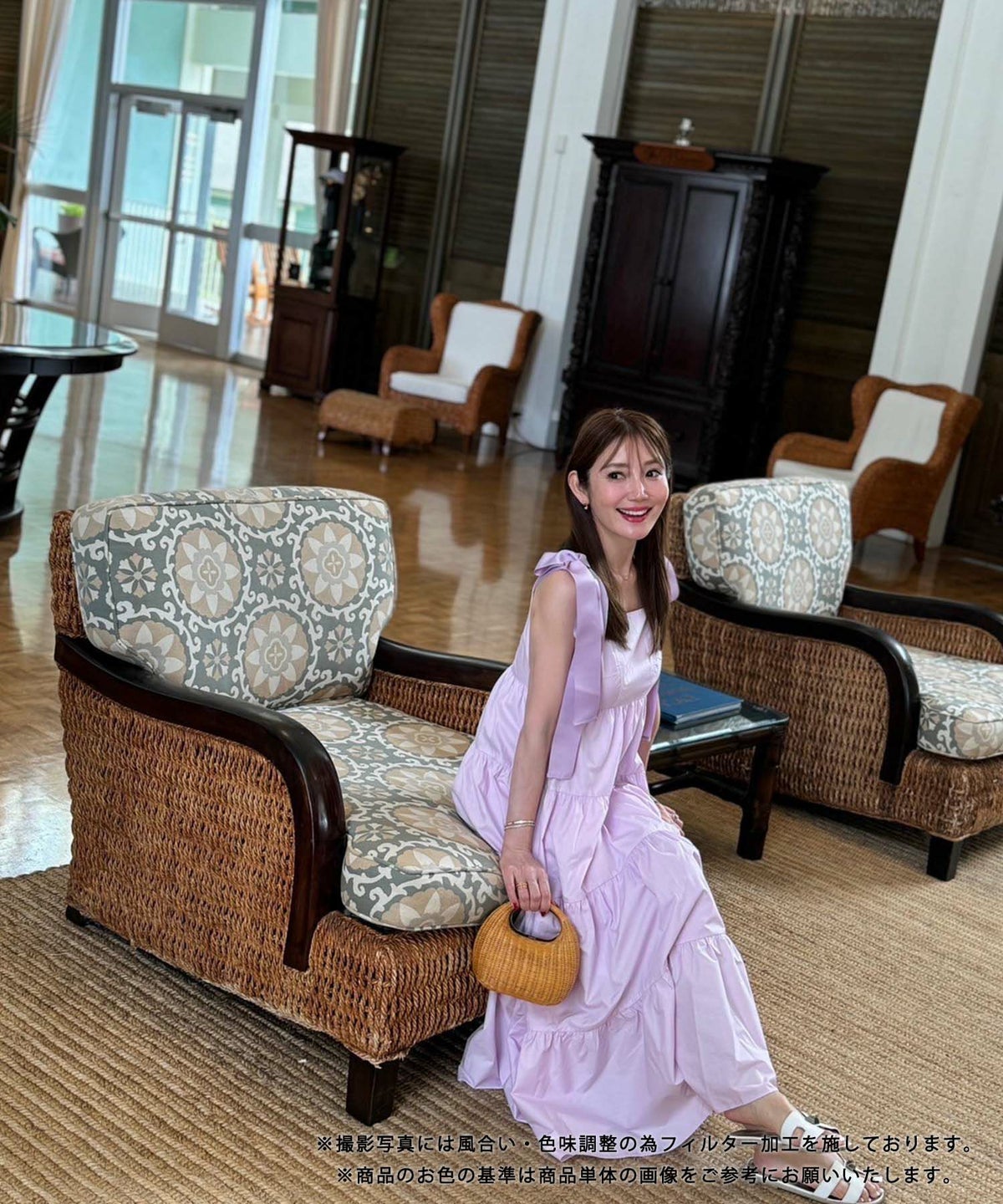 手洗い可/ワンピースロング春夏秋白黒リボン大人かわいい色無地きれいめ洗濯できるジョイントスペース