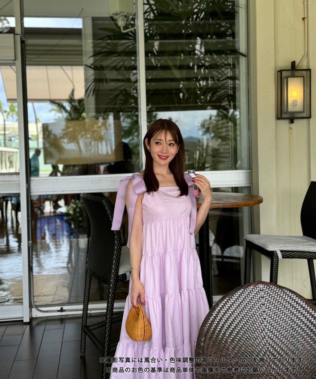 手洗い可/ワンピースロング春夏秋白黒リボン大人かわいい色無地きれいめ洗濯できるジョイントスペース